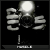 Camera-hands avatar snapping the classic 'muscle' shot