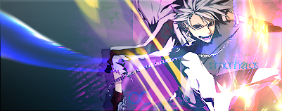 Anime GFX signature with vibrant light streaks and chains