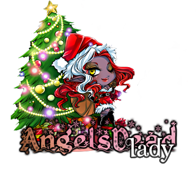 Festive gothic pixie with Christmas tree GFX signature