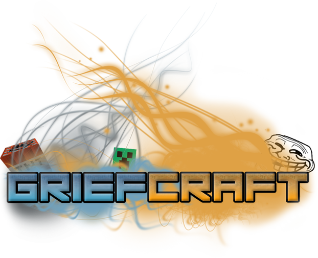 GriefCraft hack client logo with trollface and creeper