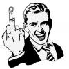 Classic middle-finger clip art, forum troll favorite