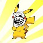Trollface-masked Pikachu meme, classic forum humor