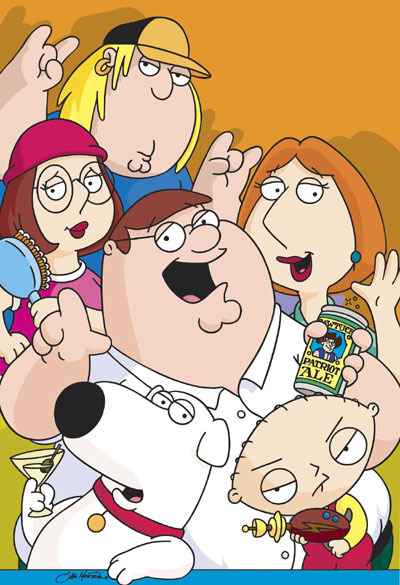 Family Guy cast art from a shared episode thread