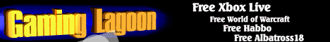 Gaming Lagoon banner touting free Xbox Live and WoW