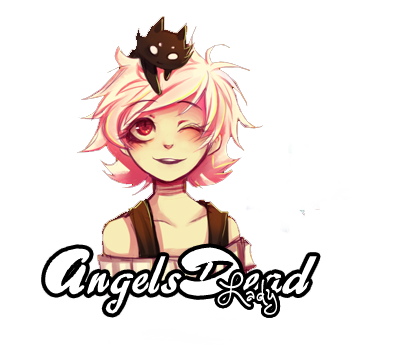 Pink-haired anime girl art with cat companion signature