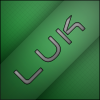 Simple green gradient signature spelling out 'LUK'