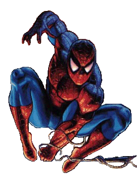 Classic Spider-Man clipart swinging into a forum thread