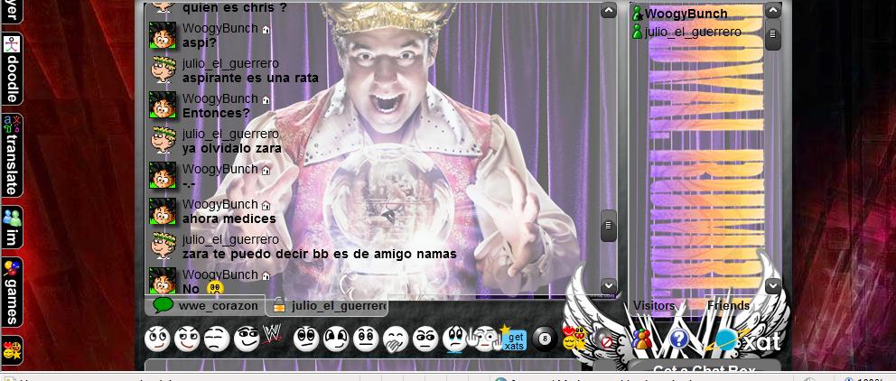 Old xat chatroom with WWE king webcam avatar