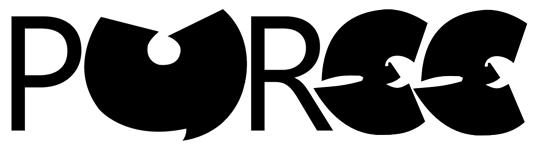 Wu-Tang-style 'PUREE' logo in bold black graphic type