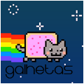 Nyan Cat rainbow trail lighting up the night sky