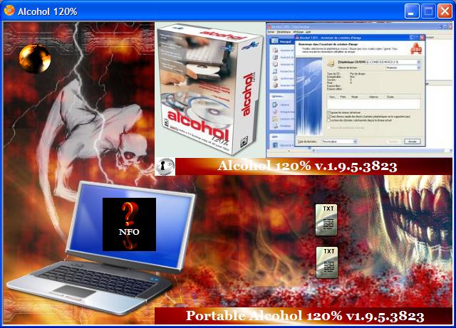 Grim reaper artwork promoting Alcohol 120% software release