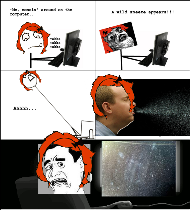 Rage comic: epic sneeze destroys the computer