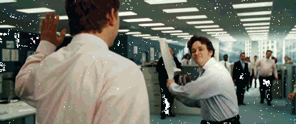 Office paper-throwing scene from a movie clip
