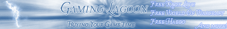Gaming Lagoon ad banner offering free game time perks