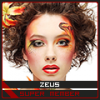 Zeus-tagged portrait GFX with fiery lightning effects