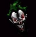 Creepy grinning Joker face art, classic edgy forum avatar