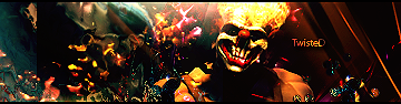 Fiery demon-themed forum signature art, classic hacking scene style