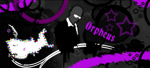 Moody purple-and-black GFX signature for Orpheus