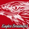 Eagle head digital art signature in red tones