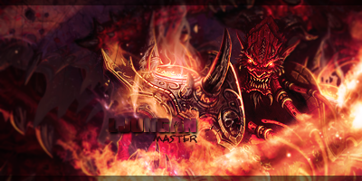 Fiery demon warrior signature art, forum GFX classic