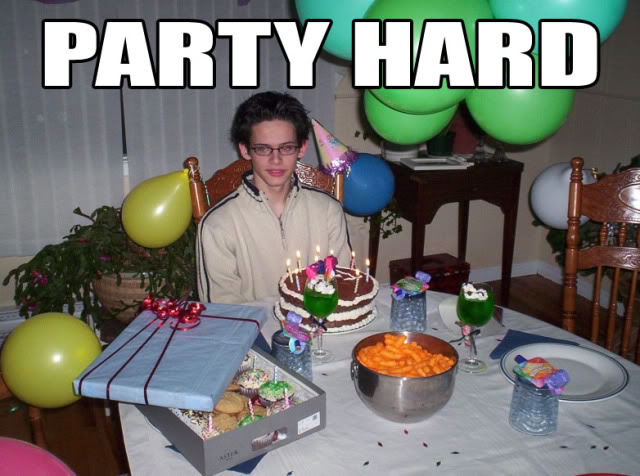 Awkward birthday boy really parties hard