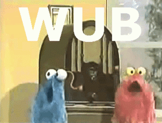 Two muppets vibe out to the classic WUB meme