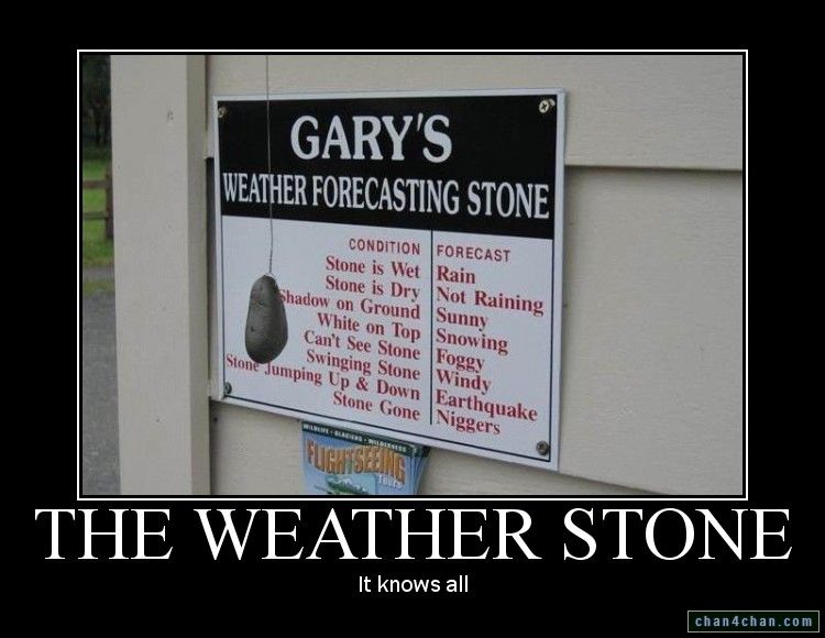 Gary's weather stone forecasts it all, questionably