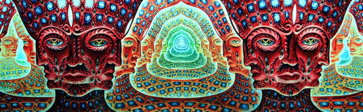 Trippy psychedelic faces GFX, forum art at its finest