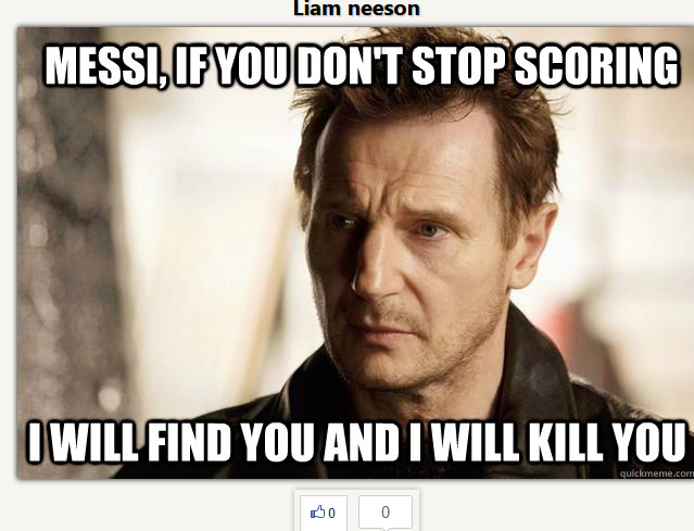 Liam Neeson threatens Messi in classic forum meme