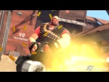Heavy mid-explosion in a classic TF2 screenshot