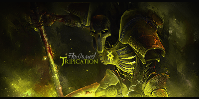 Eerie warrior signature art with glowing skeletal hand