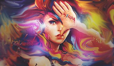 Colorful signature art of a woman with 'STOPA' written on hand