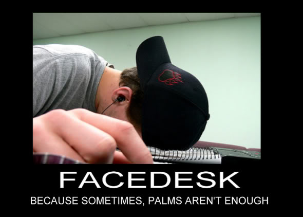 Classic facedesk meme, forum humor at its finest