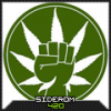 Cannabis leaf raised-fist logo, forum crest for 'SIDEROM'