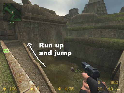 CS wall-glitch tutorial screenshot on de_aztec