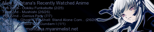 Anime girl avatar with anime-watching list