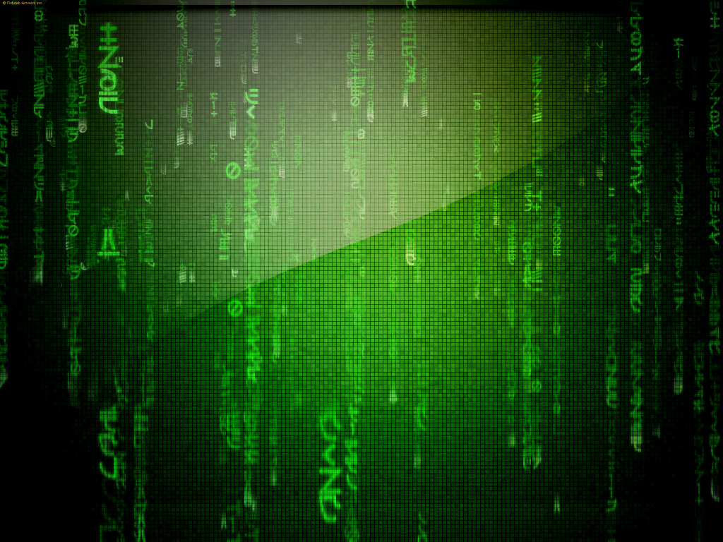 Classic Matrix code rain wallpaper, deface page vibes