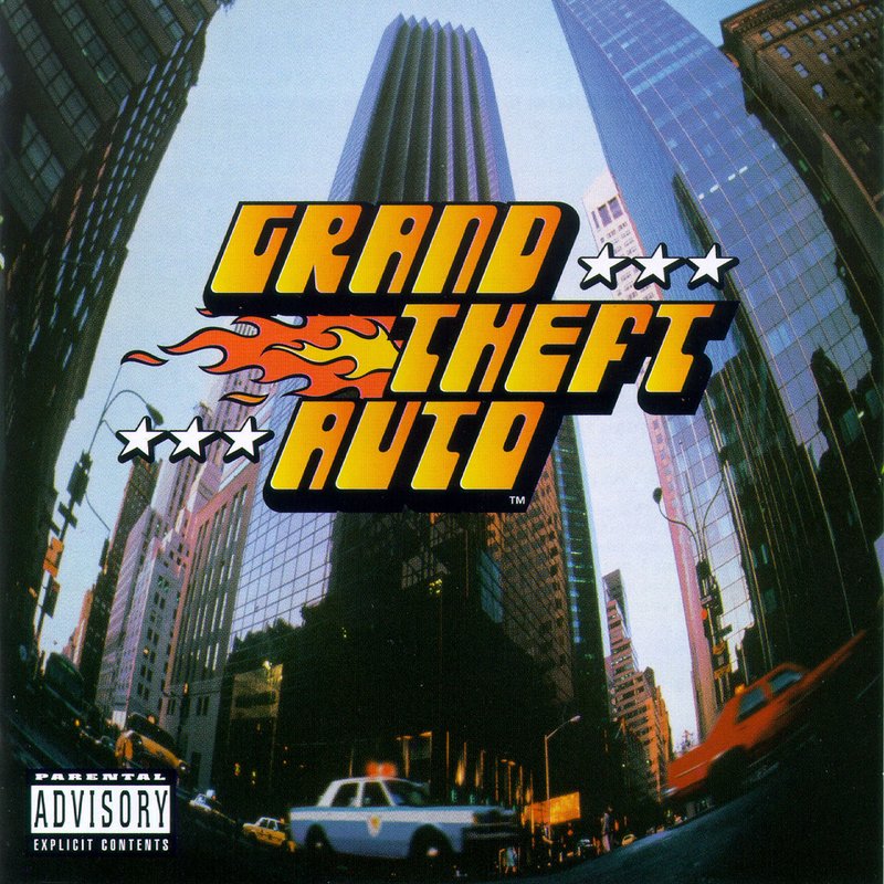 Classic GTA cover art, NYC skyline nostalgia