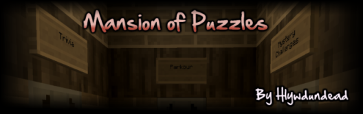 Minecraft map banner: Mansion of Puzzles game showcase