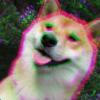 A smiling Shiba Inu avatar with a colorful filter