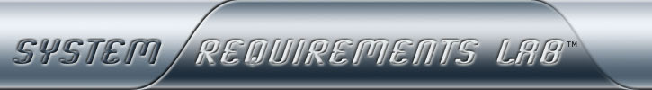 Shiny metallic 'System Requirements Lab' banner logo