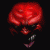 Fiery red skull glaring into the digital void