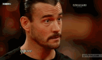 CM Punk's classic skeptical stare, forum meme fodder