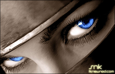 Striking blue-eyed GFX signature, classic forum art