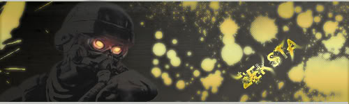 Killzone soldier GFX signature with splattered gold effects