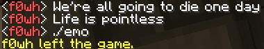 Nihilistic Minecraft chat before dramatic exit