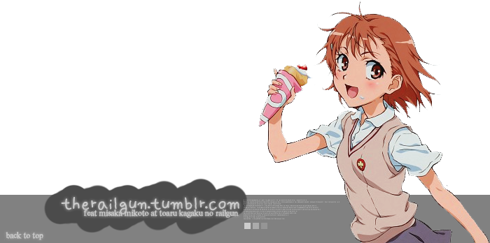 Misaka Mikoto anime GFX with ice cream