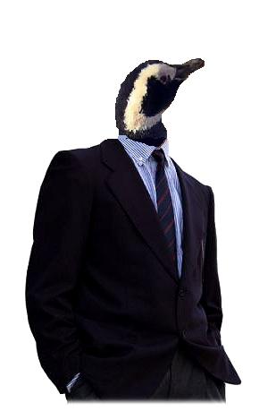 Goose head photoshopped onto a business suit