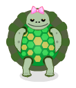 Cute cartoon turtle with a pink bow avatar
