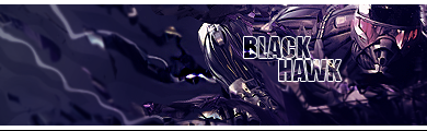 Sleek Black Hawk forum signature with dark stormy design